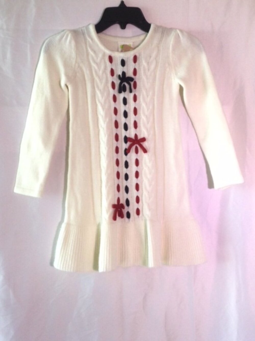 Crazy 8 Girls Size 5-6 Ivory Cable Knit Sweater Dress NWT